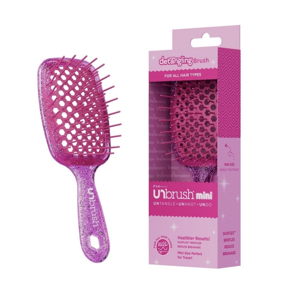UNbrush Mini Glitter Detangling Hair Brush